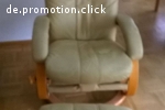 Eilverkauf - Leder-Relaxsessel mit Hocker