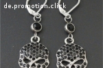 Ohrringe Edelstahl Harley Davidson Skull Zirkonia Schwarz