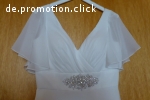 Zartes Brautkleid mit kleinen Flügelärmeln, Gr.S - Farbe Ivo