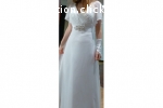 Zartes Brautkleid mit kleinen Flügelärmeln, Gr.S - Farbe Ivo